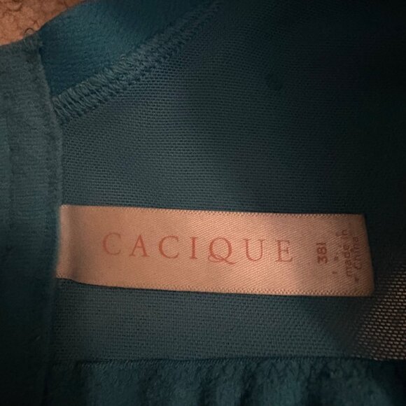 Cacique Unlined Full Coverage Teal Lace Full Coverage Bra 38I - Picture 2 of 3